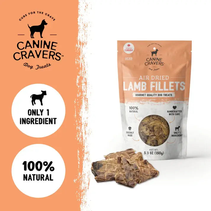 Premium Lamb Fillet Dog Treats 5.3 oz Bag